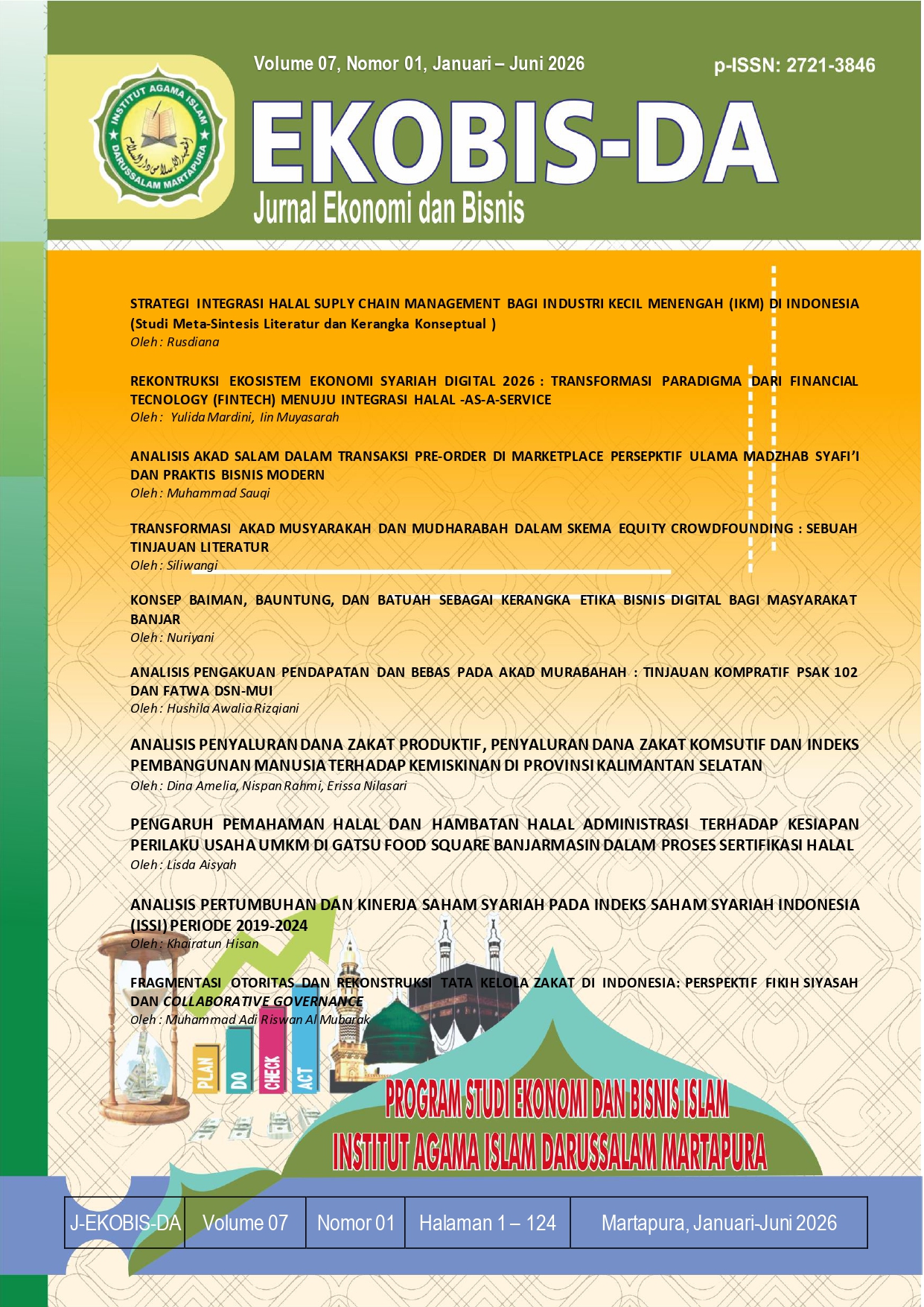 					View Vol. 7 No. 01 (2026): Jurnal Ekonomi dan Bisnis (EKOBIS-DA)
				