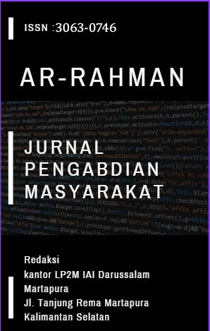 					View Vol. 3 No. 01 (2026): AR-RAHMAN : JURNAL PENGABDIAN MASYARAKAT
				